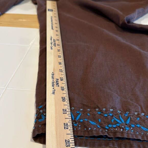 Vintage Richard Malcolm Woman Linen Drawstring Waist Cropped Pants Size 1X - Picture 10 of 10